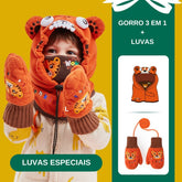 Gorro Infantil 3 em 1 para Inverno + Luvas