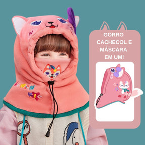 Gorro de Lã Infantil para Inverno - 3 em 1 - Divertidos