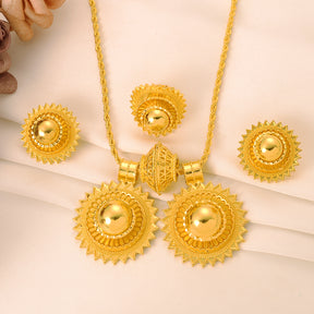 Conjunto Flores Etíopes Banhadas a Ouro 24k